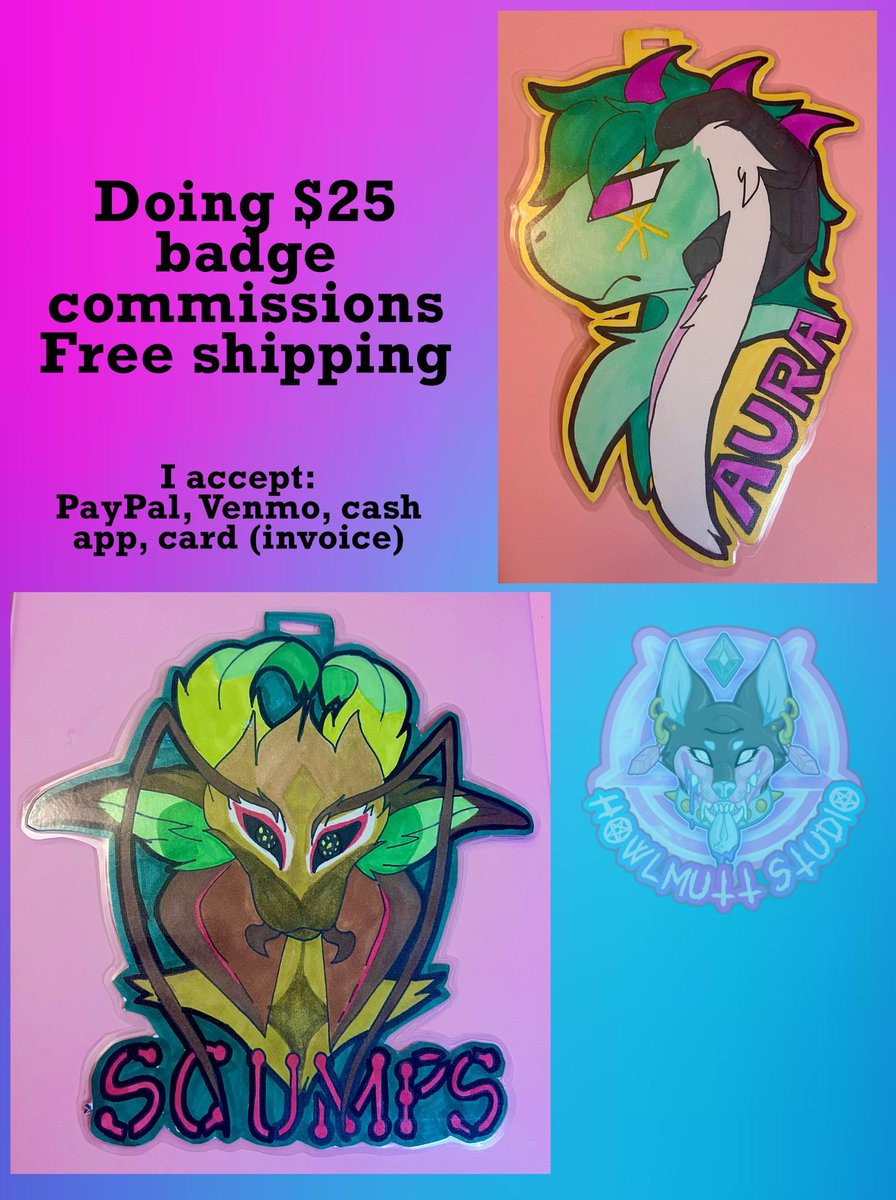 howlmuttstudio's tweet photo. I have my badge commissions open https://t.co/SLbyOokp3g