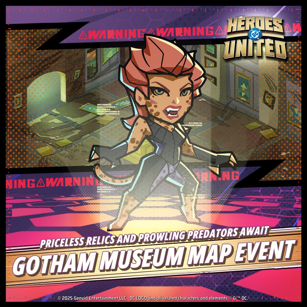 🦇 The Gotham Museum Map Event has taken hold of DC Heroes United! Outsmart Cheetah, reclaim stolen relics, &amp; power up your hero. The fate of Gotham’s treasures is in your hands—will you answer the call?  
Download or play now on Apple App Store &amp; Google Play!