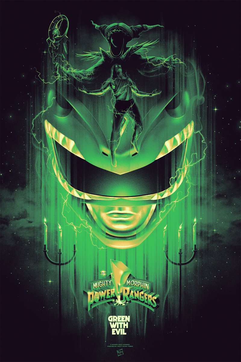 PwrRngr's tweet image. Now that’s a MORPHENOMENAL (and sold out 😭) poster celebrating the iconic #PowerRangers saga - Green With Evil!
