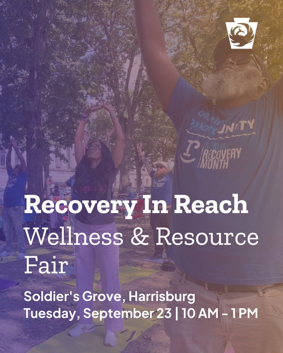 💜Bring a friend, grab lunch, hear inspiring stories, and take part in wellness activities—all while connecting with resources that put recovery in reach. pa-ddap.info/rmevents