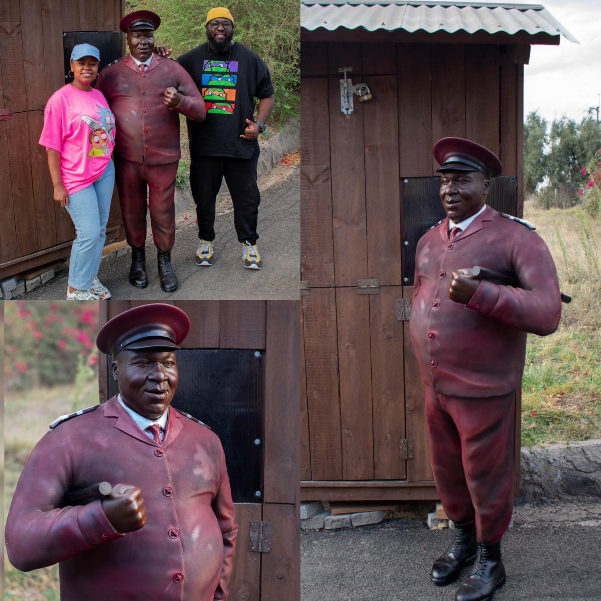 Sculpture of the late celebrated actor Charles Bukeko  alias Papa Shirandula created by Mandela Ondula and Cheryl Nagawa