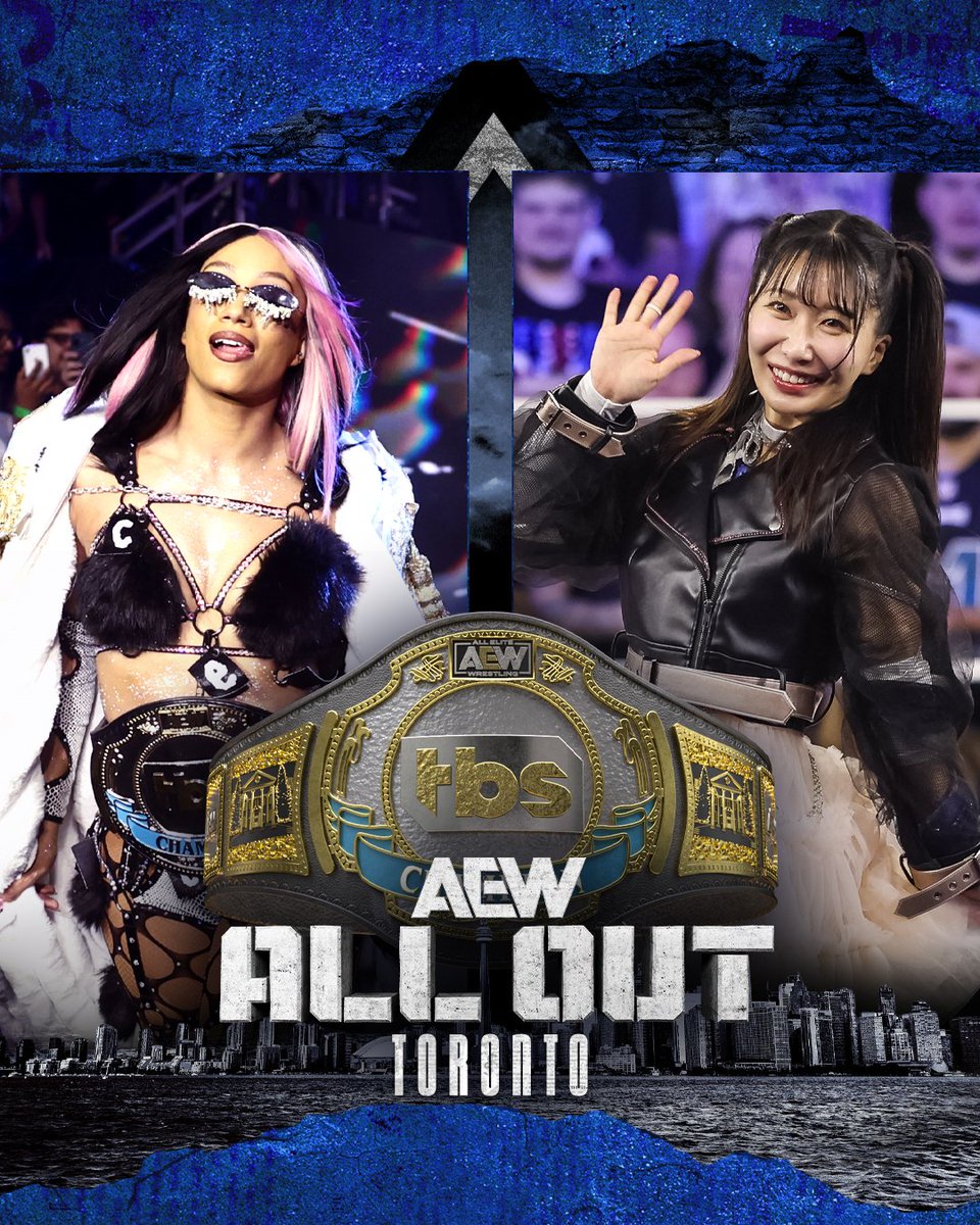 AEW's tweet image. #AEWAllOut
LIVE on PPV, 3pm ET/Noon PT
Saturday Afternoon!

TBS Championship
Mercedes Moné vs Riho

Riho, the first ever AEW Women&apos;s World Champion, returned to fight off &quot;9 Belts&quot; @MercedesVarnado.

Riho + Moné fight for the TBS Championship LIVE on PPV, SATURDAY AFTERNOON!