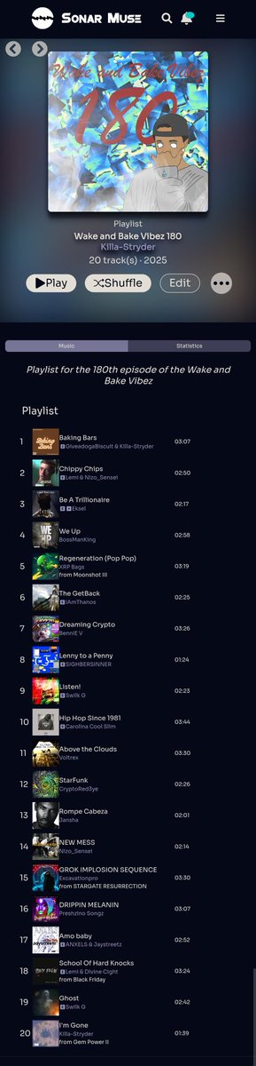 This week's playlist consists of songs by 

<a href="/XRPLemi/">Lemi 🌊</a>
<a href="/Nizo_Sensei/">Nizo_Sensei</a>
<a href="/Eksel_ENT_/">Eksel ENT 💎</a>
<a href="/THEREALSECTION8/">IAmThanos</a>
<a href="/SIGHB3RSINN3R/">Ƨ!G⧦BΣR🪞</a>
<a href="/SwilkG/">Swilk G</a>
<a href="/CryptoRed3ye/">🌬💨𓂀🏴‍☠️ | 🪝</a>
<a href="/janshafn/">Jansha</a>
<a href="/DrippyQuack/">Present</a> 
<a href="/XRPBags/">XRP Bags💰👨🏽‍🚀 BagMan</a>
<a href="/anXelsNFT/">ANXELS | #Believe</a> <a href="/I_StreetzIsHERE/">@Jaystreetz</a> <a href="/k1ll3r_k/">Kill3r-K</a>
<a href="/Excavationpro/">👷‍♂️🎶Excavationpro🧡🚧 ∫(Truth × Light)df</a>
<a href="/DJVoltrexSA/">It's A Trap</a>
<a href="/preshzinosongs/">🧪Preshzino Songzz 🌍🌞</a>
Carolina Cool Slim (<a href="/vivingt0n/">🍍🅟iffingt0n 🐭</a>)