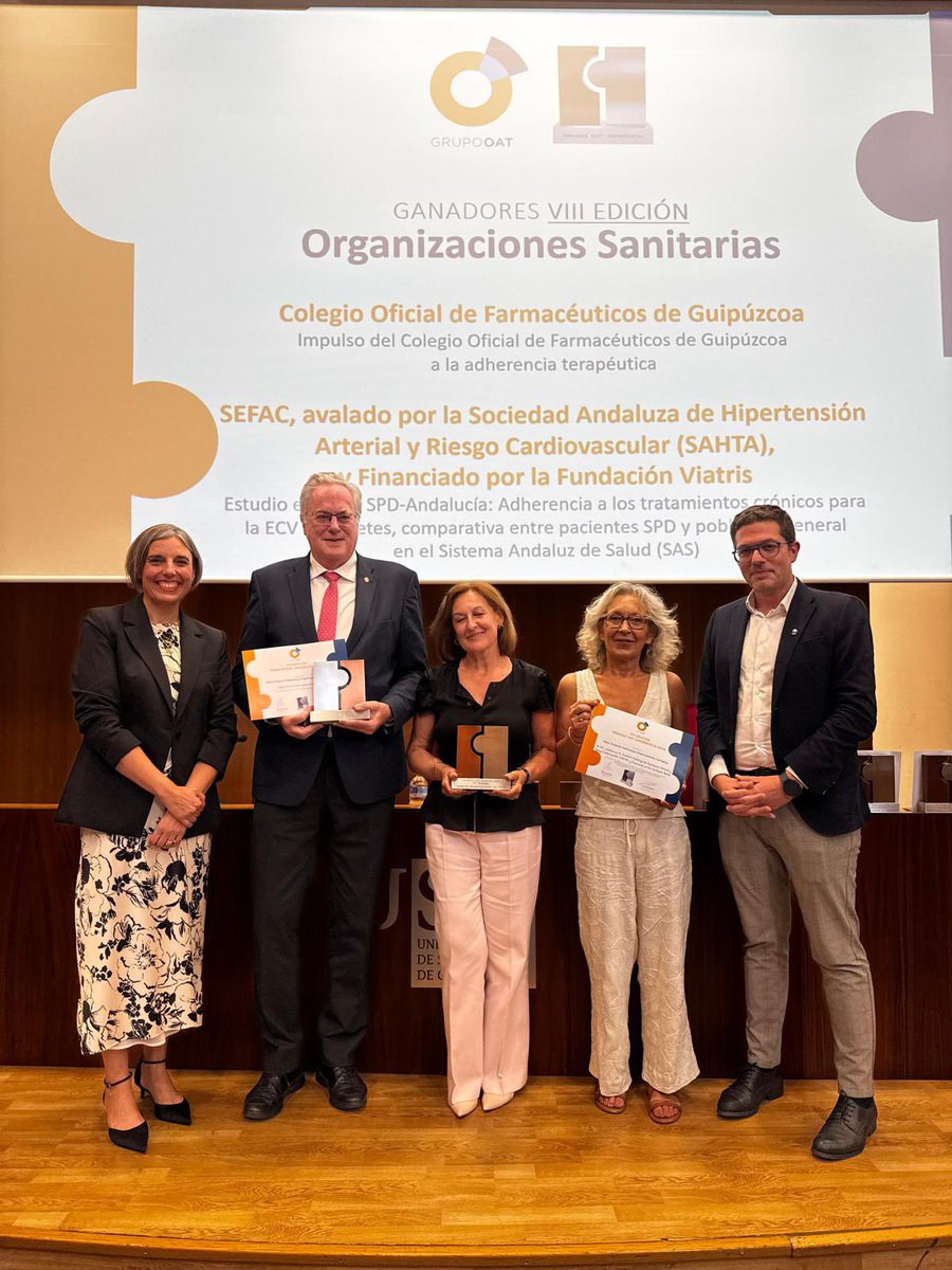 🏆 Categoría de mejor proyecto en Organizaciones Sanitarias 🏆

¡Doble ganador!

🥁Colegio Oficial de Farmacéuticos de Gipuzkoa <a href="/GipuzkoaCOF/">COFGipuzkoa</a>

🥁Sociedad Española de Farmacia Clínica, Familiar y Comunitaria
<a href="/SEFAC_aldia/">SEFAC</a>, avalado por la Sociedad Andaluza de Hipertensión Arterial y