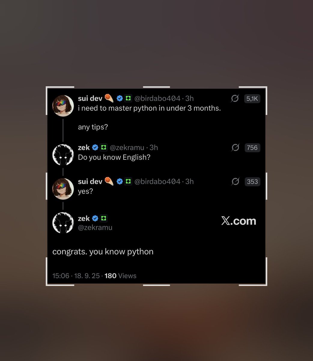 0x45o's tweet image. breaking: in order to master python you need to fluently speak English