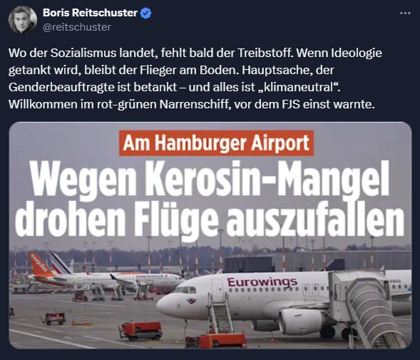 Echt?
Nicht die Trottel im Flughafenmanagement sind schuld, sondern...?

DIE #Gruenen! 🌻

Es wird doch immer blöder, oder?