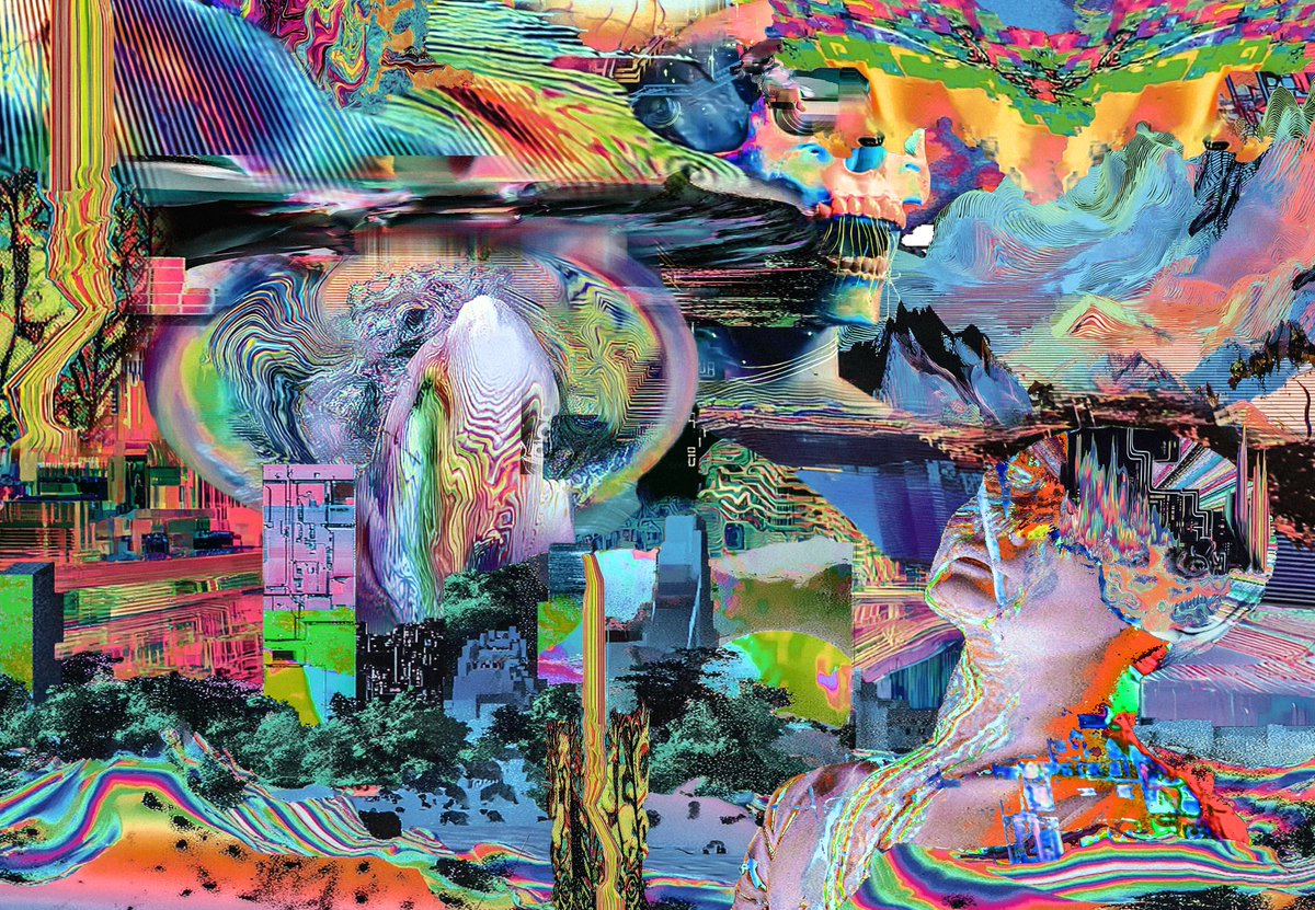 🎨New Mint+Listing 💸

"Holographic Amalgamations"

Midjourney V7 + Photoshop 2025  

Edition of 1  

3900px x 2700px 300 DPI JPEG

objkt.com/tokens/KT1SmMB…