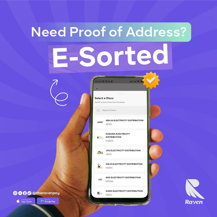 theravenpay's tweet image. There’s no need to beg your landlord or start printing NEPA bills when your Raven app has you covered.

Just log in, make your electricity bill payment and you’re good to go.

#BankWithRaven #EverydayBanking #MyRavenWay #DigitalBanking