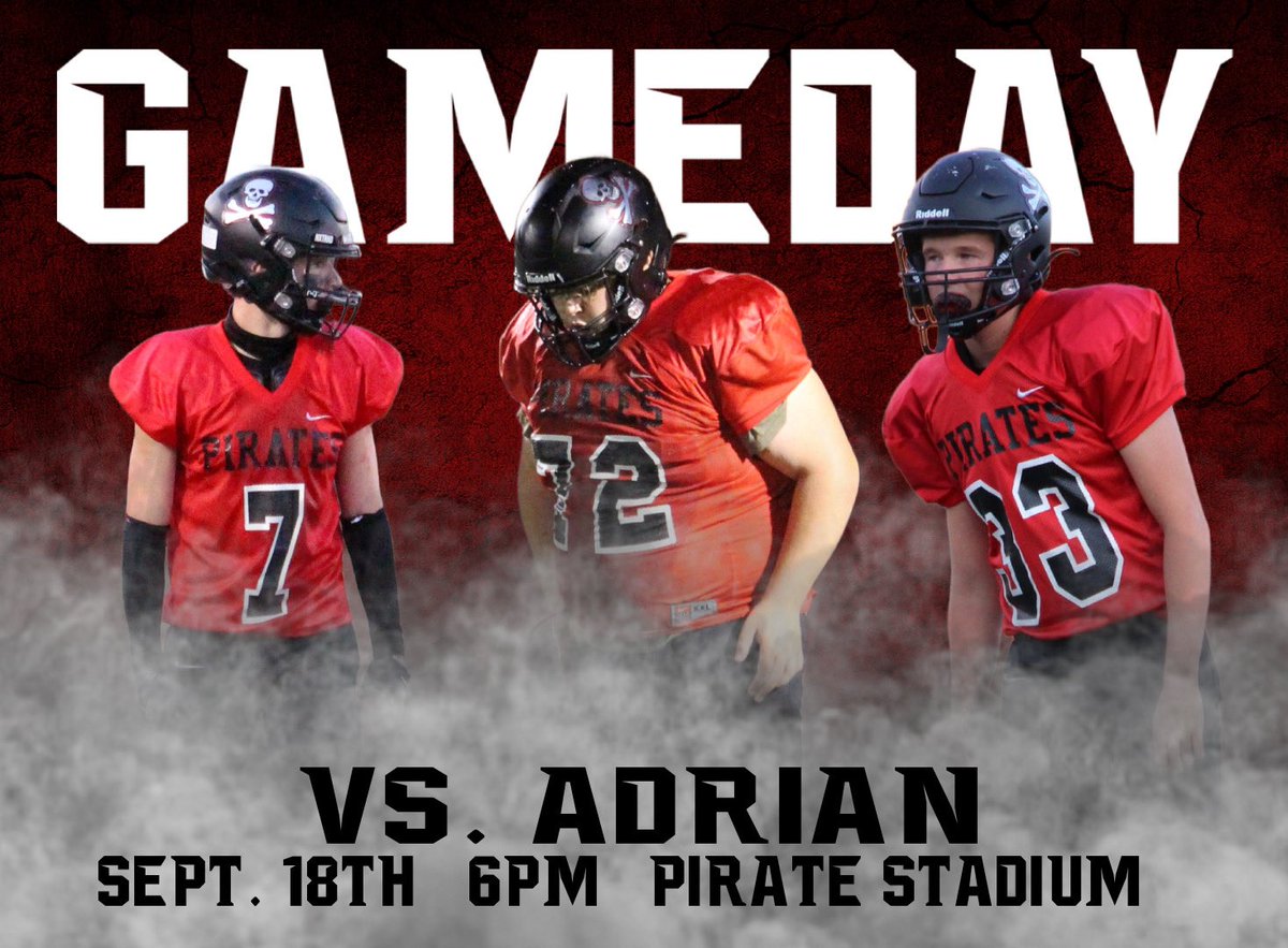 Gameday! JV is hosting the Maples of Adrian for some gridiron action!

📍Pirate Stadium

⏰6:00pm