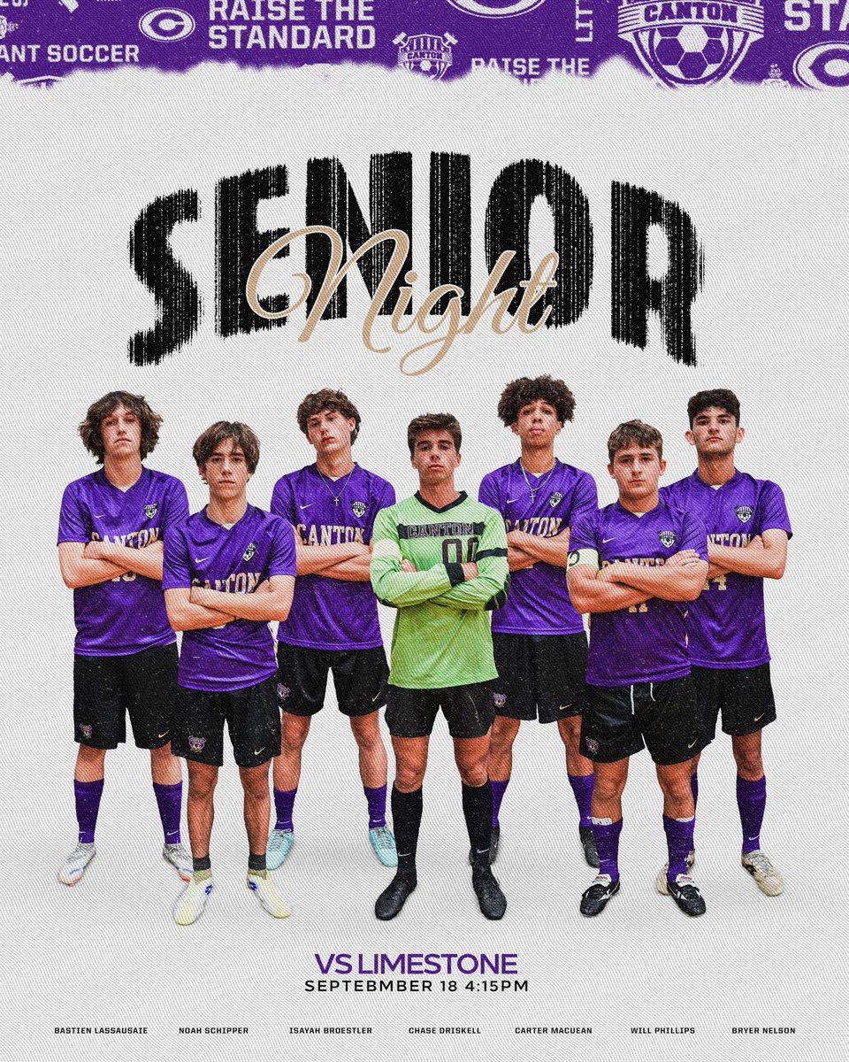 MATCHDAY‼️

🚨 Senior Night 🚨

🆚  Limestone
⏰  4:15p, JV to follow
📍  Ingersoll Middle School 

#RaiseTheStandard | #Family