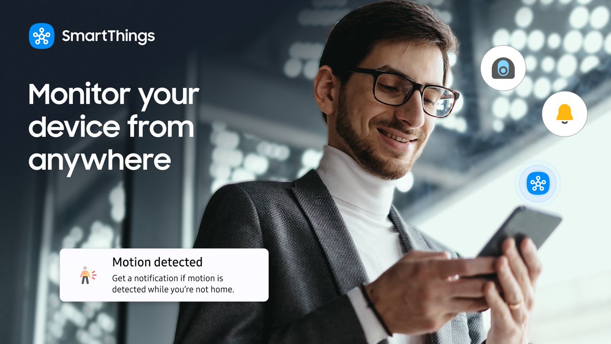 smartthings's tweet image. Back to the office but worried about home? The #SmartThings app provides complete remote oversight. Monitor who&apos;s coming and going with connected cameras, motion sensors, and door locks, get real-time security alerts, and control devices from anywhere. Download the app today.