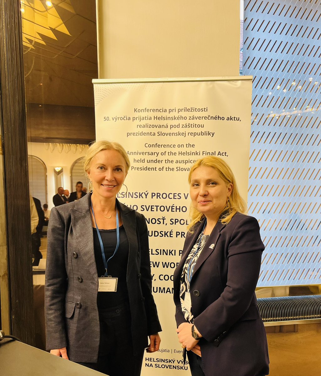 It was a great pleasure addressing conference - the 50th Anniversary of the Adoption of the Helsinki Final Act under the auspices of the <a href="/PellegriniP_/">Peter Pellegrini</a> thanks for inspiring discussions <a href="/BDzhusupov/">Bakyt Dzhusupov</a> , <a href="/UNJanKubis/">Ján Kubiš</a> <a href="/jvcwarlick/">Jordan Warlick</a> <a href="/Walter_A_Kemp/">Walter Kemp</a> <a href="/SylviaTiryaki/">Sylvia Tiryaki</a> 
<a href="/osce_odihr/">OSCE/ODIHR</a>