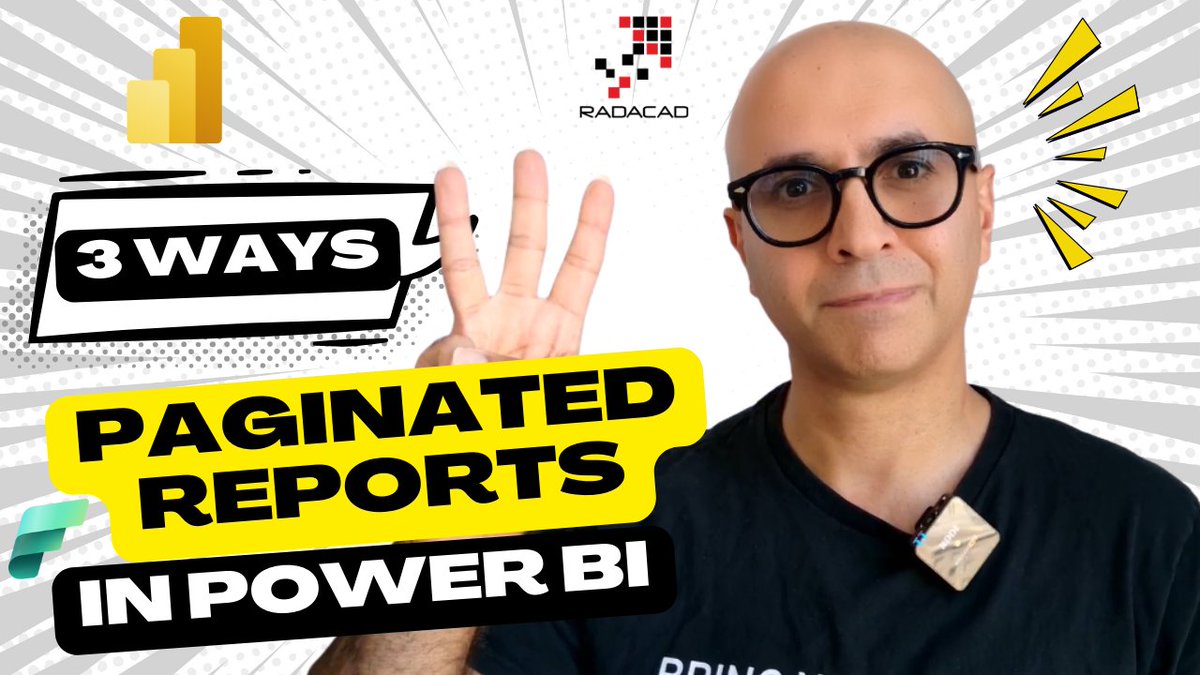 RADACAD_COM's tweet image. If you want to create pixel-perfect for printing #PowerBI reports, #Paginated reports is one of the solutions.

In today&apos;s video I showed THREE different ways to create paginated reports and their pros and cons and information about how to choose the right tool for your…