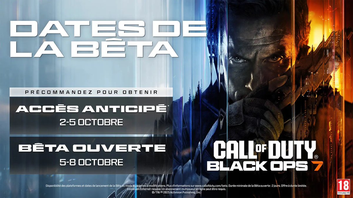 🔴 RAPPEL : Dans 2 semaines c’est la bêta de #BlackOps7 👀