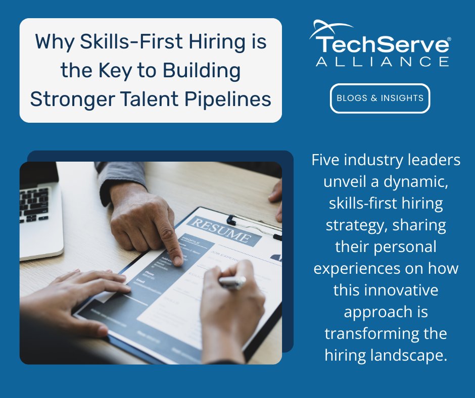 TechServe_Assoc's tweet image. In our most recent blog, five industry leaders share how skills-first hiring as helped them strengthen their talent pipelines, delivering the results they need for success.
Learn more here: hubs.la/Q03J-TwW0
#skillsfirsthiring #skillsbasedhiring #resumes #hiringtrends