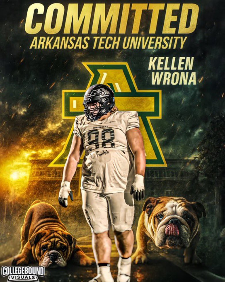 Kellen Wrona (@kellenwrona) on Twitter photo After multiple conversations with the coaching staff at Arkansas Tech University and my family I am blessed to announce i’m 100% commited to Arkansas Tech! <a href="/BvilleFB/">Bentonville Football</a> <a href="/CoachJGrant/">Jody Grant</a> <a href="/RoyThompsonFB/">CoachThompson</a> <a href="/coach_corbin/">Coach Corbin</a> <a href="/ATUFootball/">Arkansas Tech Football</a> <a href="/PrepRedzoneAR/">Prep Redzone Arkansas</a> <a href="/BVilleCoachCoon/">Dustin (Coach Coon)</a> After multiple conversations with the coaching staff at Arkansas Tech University and my family I am blessed to announce i’m 100% commited to Arkansas Tech! <a href="/BvilleFB/">Bentonville Football</a> <a href="/CoachJGrant/">Jody Grant</a> <a href="/RoyThompsonFB/">CoachThompson</a> <a href="/coach_corbin/">Coach Corbin</a> <a href="/ATUFootball/">Arkansas Tech Football</a> <a href="/PrepRedzoneAR/">Prep Redzone Arkansas</a> <a href="/BVilleCoachCoon/">Dustin (Coach Coon)</a>