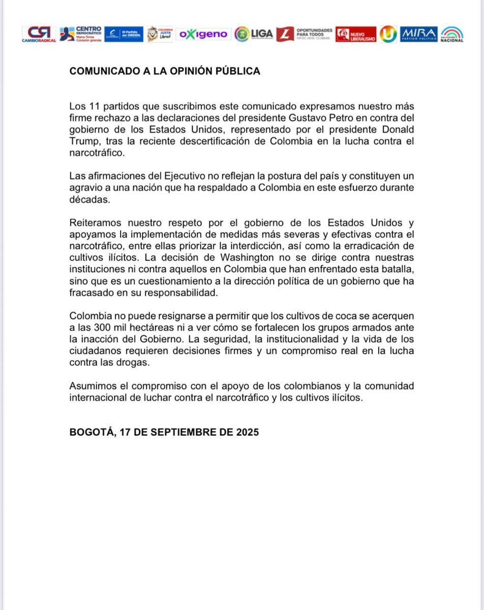 Mateolopezpci's tweet photo. apoyo fervientemente las decisiones del partido, NO apoyo la decision del gobierno del señor Gustavo Petro https://t.co/FSTLFqstLi