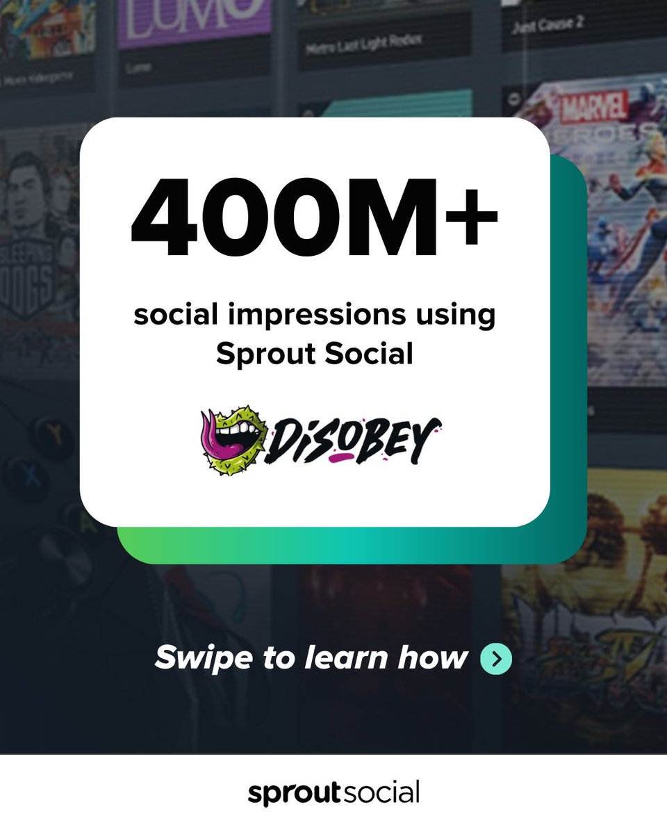 SproutSocial's tweet image. Disobey's team collaborated with 2K influencers, generated 400M impressions and published 10K+ social posts—all while keeping strategy and reporting tight.

Read the full story here: bit.ly/46nOGVE