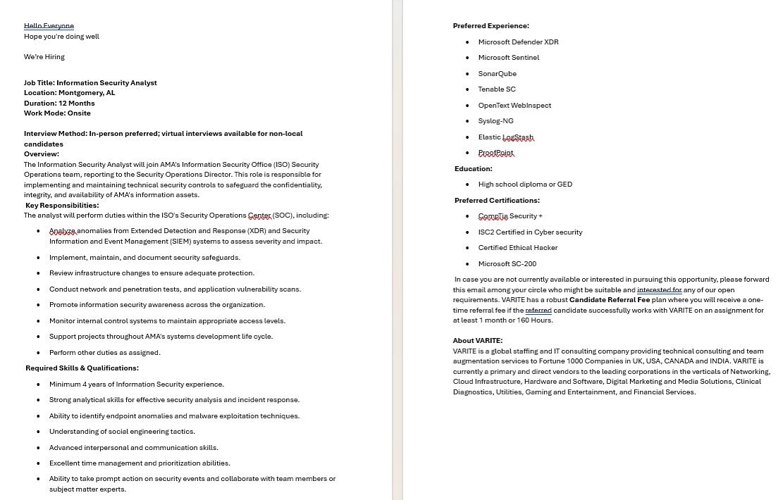 sagemetrixllc's tweet image. We&apos;re hiring
Job title : Information security analyst
#informationsecurityanalystjobs #hiringmanagers #onsiteposition #wearehiringnow #immidiatehiring