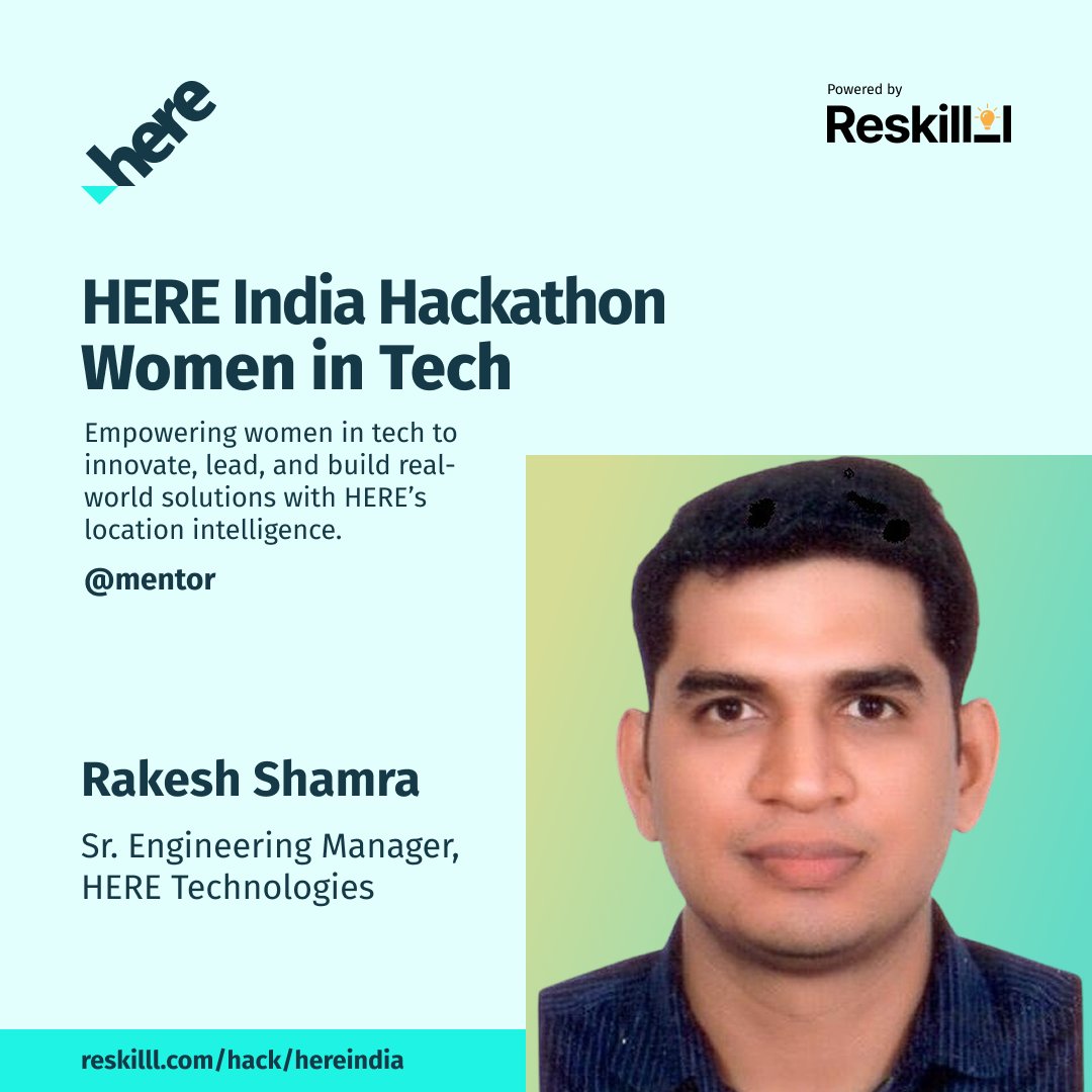 Reskilll (@reskilll) on Twitter photo π‘ Honored to welcome Rakesh Sharma as mentor for <a href="/here/">HERE Technologies</a> India Hackathon: Women in Tech β fueling innovation with experience and passion.
π Prize Pool: INR 3.2 Lakhs
β³ Register by 30th Sept:
reskilll.com/hack/hereindia
#HEREHackathon #WomenInTech #Innovation π‘ Honored to welcome Rakesh Sharma as mentor for <a href="/here/">HERE Technologies</a> India Hackathon: Women in Tech β fueling innovation with experience and passion.
π Prize Pool: INR 3.2 Lakhs
β³ Register by 30th Sept:
reskilll.com/hack/hereindia
#HEREHackathon #WomenInTech #Innovation