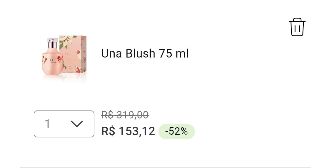 🛍️ NATURA - UNA BLUSH 75ML

🩷 Adocicado Floral Intenso

😯 De: ~R$319,00~ Por: R$153,12 (cupom aplicado)

🔥 52%OFF
🎟️ Cupom: PRIMEIRACOMPRA

‼️ Preços e condições sujeitos a alteração a qualquer instante!

👉 Link: minhaloja.natura.com/p/una-blush-de…