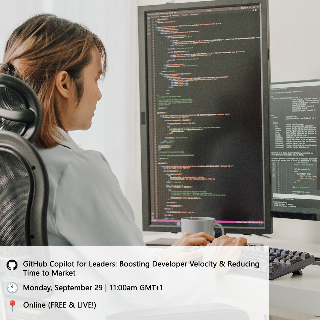 MicrosoftSA's tweet image. Turn AI into a competitive edge. Join us Sept 29 to hear experts share real-world adoption metrics and see how GitHub Copilot helps leaders cut time to market, accelerate innovation, and reduce technical debt.
Save your spot: msft.it/6187sWSk3 #GitHubCopilot #AI #Leadership
