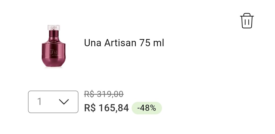 🛍️ NATURA - UNA ARTISAN 75ML

✨ Chypre Intenso 

😯 De: ~R$319,00~ Por: R$165,84 (cupom aplicado)

🔥 48%OFF
🎟️ Cupom: PRIMEIRACOMPRA

‼️ Preços e condições sujeitos a alteração a qualquer instante!

👉 Link: minhaloja.natura.com/p/desodorante-…