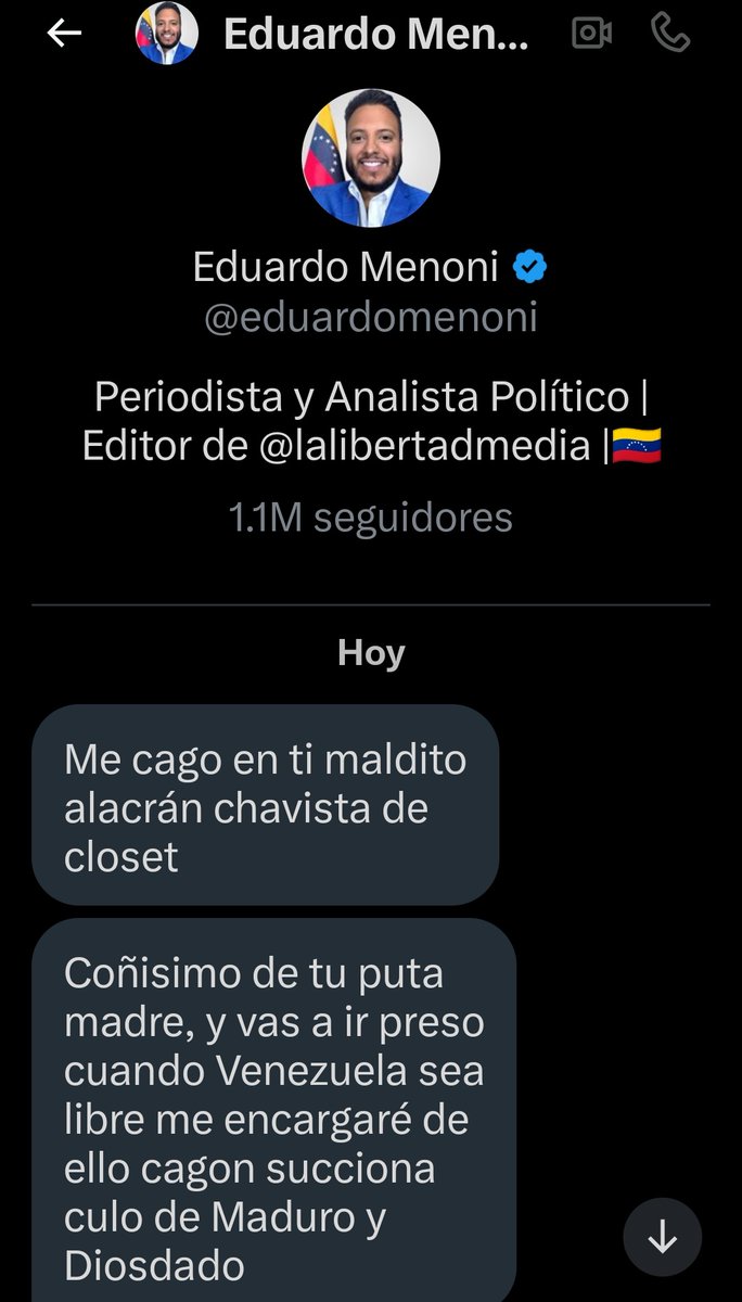 LUIS RATTI (@luisratti_ve) on Twitter photo #ULTIMAHORA
Se ha desatado la homosexualidad de los Maricorinos Vendedores de Humo 🤣🤣🤣🤣🤣, <a href="/eduardomenoni/">Eduardo Menoni</a> MEMENONI, está desesperada porque el 97% delos venezolanos estamos UNIDOS para la defensa del país y de la paz de las familias venezolanas, está ardida porque la #ULTIMAHORA
Se ha desatado la homosexualidad de los Maricorinos Vendedores de Humo 🤣🤣🤣🤣🤣, <a href="/eduardomenoni/">Eduardo Menoni</a> MEMENONI, está desesperada porque el 97% delos venezolanos estamos UNIDOS para la defensa del país y de la paz de las familias venezolanas, está ardida porque la