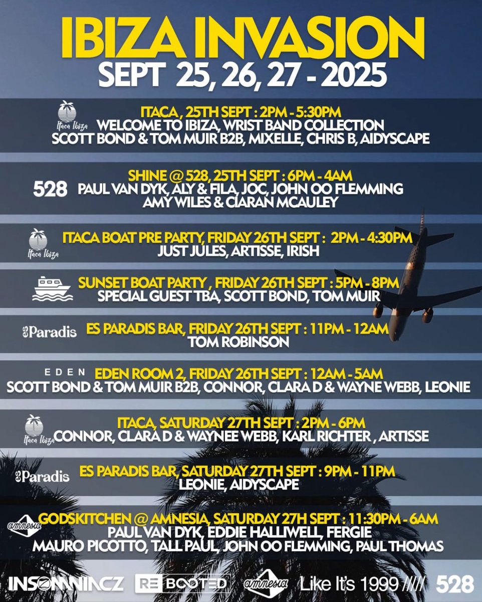 IBIZA B2B NEXT FRIDAY AND SAT FOR INSOMNIACZ IBIZA INVASION 💃🕺🎵🔥