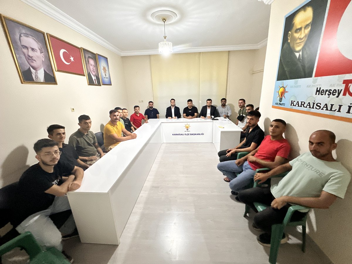 Karaisalı AK Gençlik (@akgenckaraisali) on Twitter photo Haftalık olağan yönetim kurulu toplantısını İlçe Gençlik Kolları Başkanımız <a href="/yunusemreguclu/">Yunus Emre Güçlü</a> riyasetinde  ve İl gençlik kolları başkan yardımcılarımız Hüseyin Özkan ve <a href="/Ahmetb0ran/">Ahmet BORAN</a> başkanlarımızın katılımıyla gerçekleştirdik hayırlara vesile olsun inşallah Haftalık olağan yönetim kurulu toplantısını İlçe Gençlik Kolları Başkanımız <a href="/yunusemreguclu/">Yunus Emre Güçlü</a> riyasetinde  ve İl gençlik kolları başkan yardımcılarımız Hüseyin Özkan ve <a href="/Ahmetb0ran/">Ahmet BORAN</a> başkanlarımızın katılımıyla gerçekleştirdik hayırlara vesile olsun inşallah