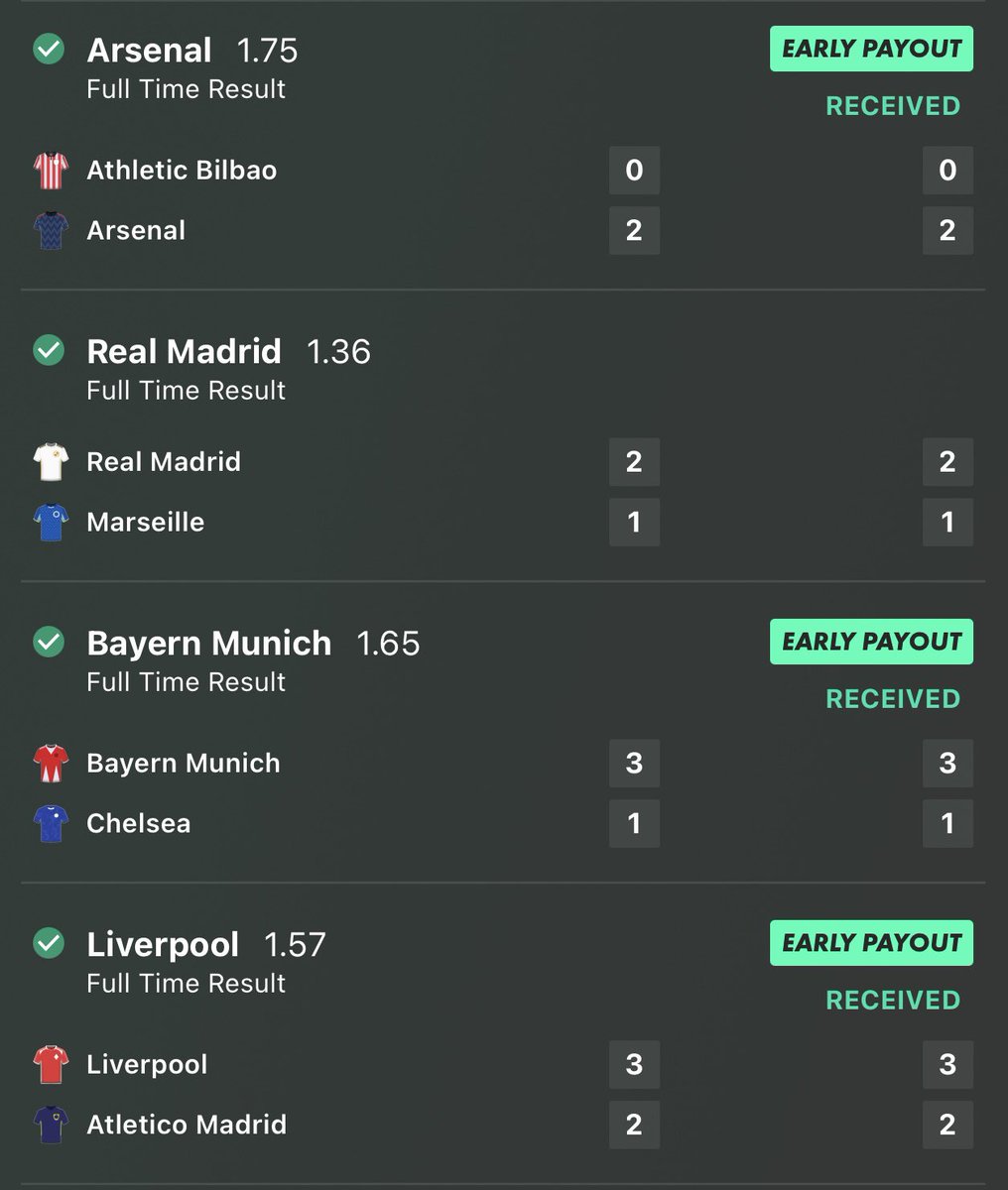 GambIingPro's tweet image. BOOOOOOOOOOOOM!!!! MY CHAMPIONS LEAGUE MEGA ACCA IS A WINNER🔥🔥🔥🔥🔥🔥🔥🔥🔥🔥🔥🔥🔥🔥🔥🔥🔥🔥

60/1 odds boosted to over 70/1 with the 365 acca boost!🚀💰

WHO BACKED IT WITH ME?👀🔥🔥🔥🔥