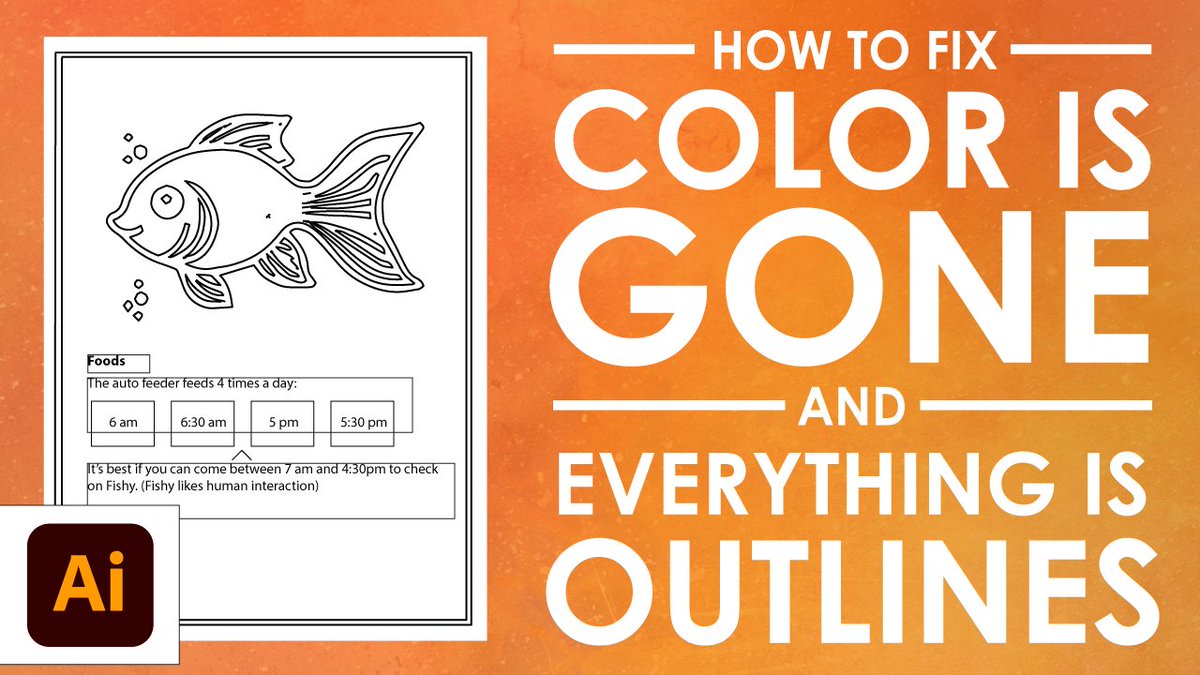 How2GraphDesign's tweet image. Oh no! You hit something, and now all your color is gone, and your artwork has turned into a bunch of outlines and weird boxes. What’s going on? Learn how to fix it here: youtu.be/oVcZmRzEUq8