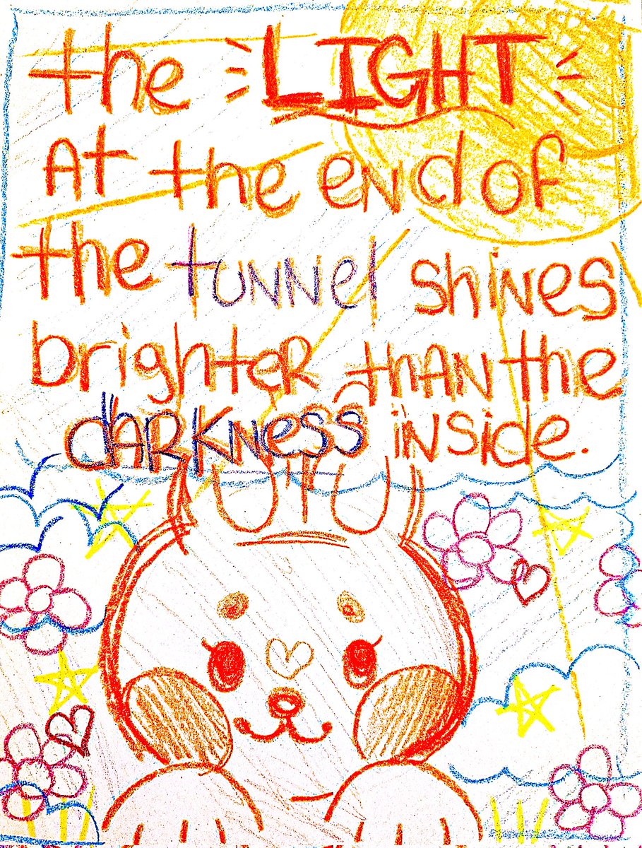 strawbunnycakes's tweet image. the light at the end of the tunnel shines brighter than the darkness inside... 💛