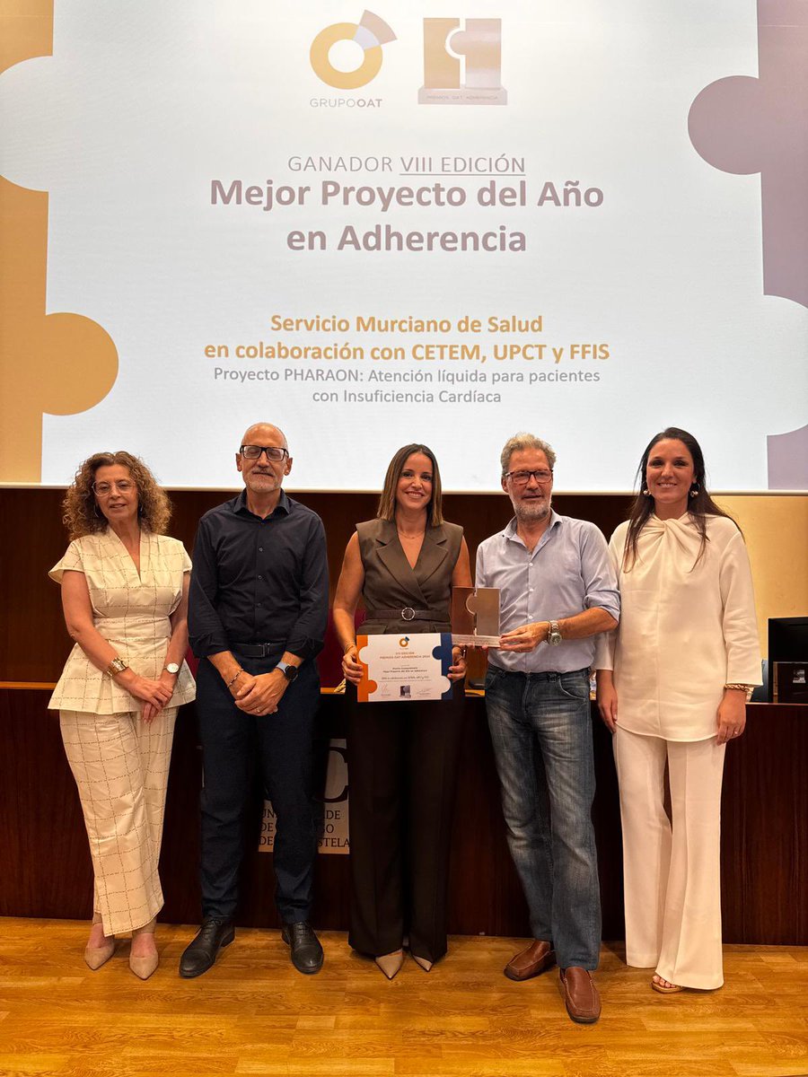 🥁Y el Premio Extraordinario al Mejor Proyecto del Año en Adherencia es
para...

Servicio Murciano de Salud <a href="/Murciasalud/">Murciasalud</a>, en colaboración con el Centro
Tecnológico del Mueble y la Madera <a href="/CETEM_CT/">CETEM</a>, Universidad Politécnica de
Cartagena <a href="/UPCToficial/">Universidad Politécnica de Cartagena | UPCT</a> y Fundación para la Formación e
