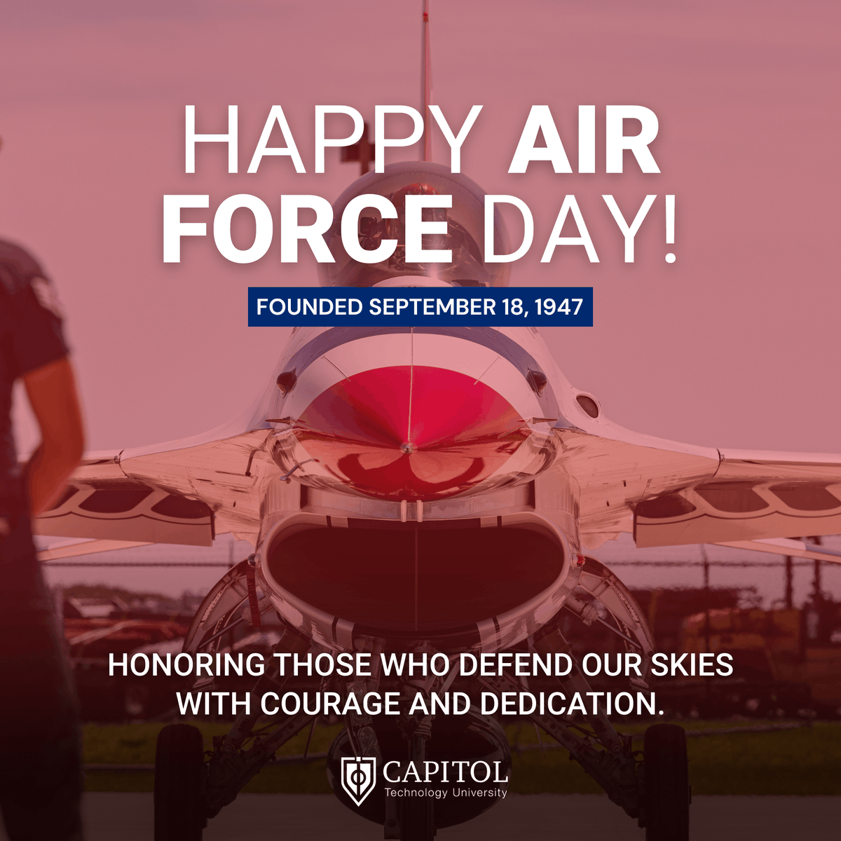 Capitol Technology University (@captechu) on Twitter photo 🎉 Happy Birthday to the <a href="/usairforce/">U.S. Air Force</a>! ✈️ Today, we celebrate 78 years of excellence, courage, and dedication to defending our skies and nation. 🛫 🎉 Happy Birthday to the <a href="/usairforce/">U.S. Air Force</a>! ✈️ Today, we celebrate 78 years of excellence, courage, and dedication to defending our skies and nation. 🛫