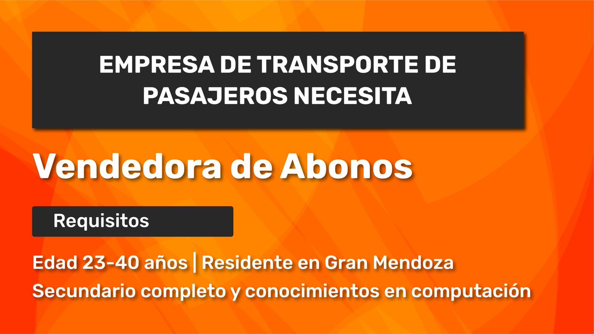 ✴️ Oportunidad laboral. Mandar CV a: cvabonos@gmail.com