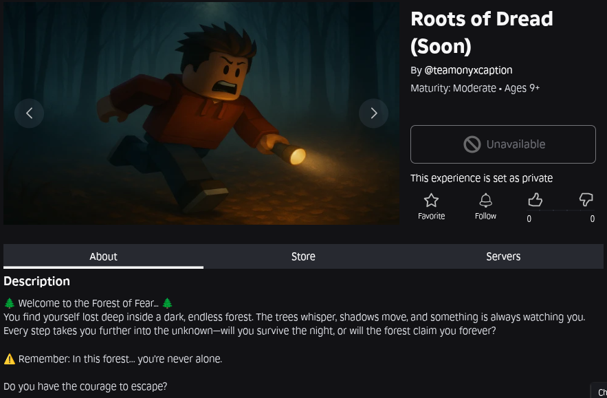 Kevin65679819's tweet photo. Roots of Dread where a user has to escape from the game is going to publish soon in roblox for further information join our discord server https://t.co/Szo0CmQitw