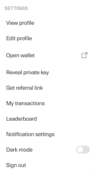 🚨 New update on <a href="/commondotxyz/">Common</a> dashboard:
you can now reveal your private key.
here is how it works 👇

1️⃣ Click your username at the top right.
2️⃣ Select “Reveal Private Key”.
3️⃣ Accept the terms of service.
4️⃣ Your private key will be displayed.

This feature allows you to:
🔑