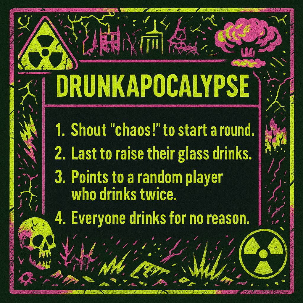 "🍻🔥 Congrats to the Daily Winner of the #Sipocalypse drinking game! 🎉 Keep the chaos going and submit your own game at sipocalypse.fun! #drinkup #funandgames #cheers"