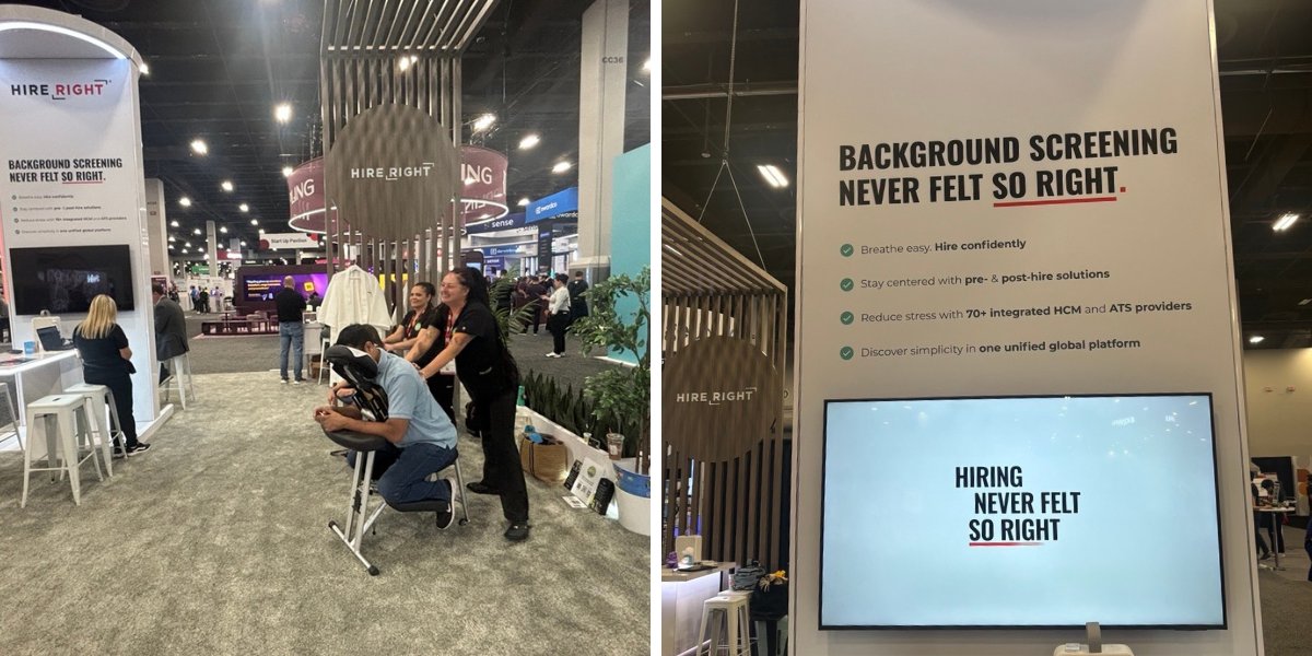 HireRight's tweet image. We’re showing HR pros at #HRTech2025 how #backgroundscreening can feel effortless. 

Stop by Booth 6727 at #HRTech2025 for a refreshing break and stress-free solutions for smarter #hiring.