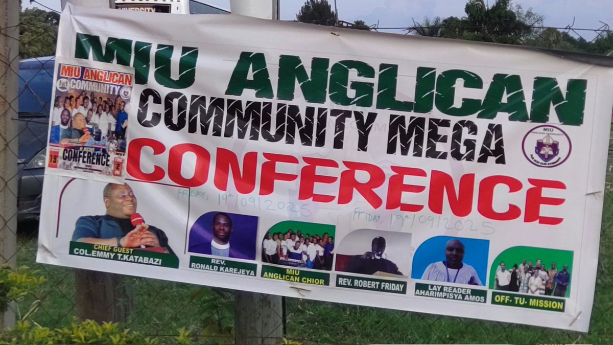 MIUGuild's tweet photo. πΉ MIU Anglican Community Mega Conference!!!!!
All Roads to @MIU_Uganda - Mbarara Branch for the Anglican Students' Prayer Night.
Day: Tomorrow, 19th September 2025
Venue: Campus Premises.
Come One Come All!!!
#JoinMIU https://t.co/aZV35qZ0uS