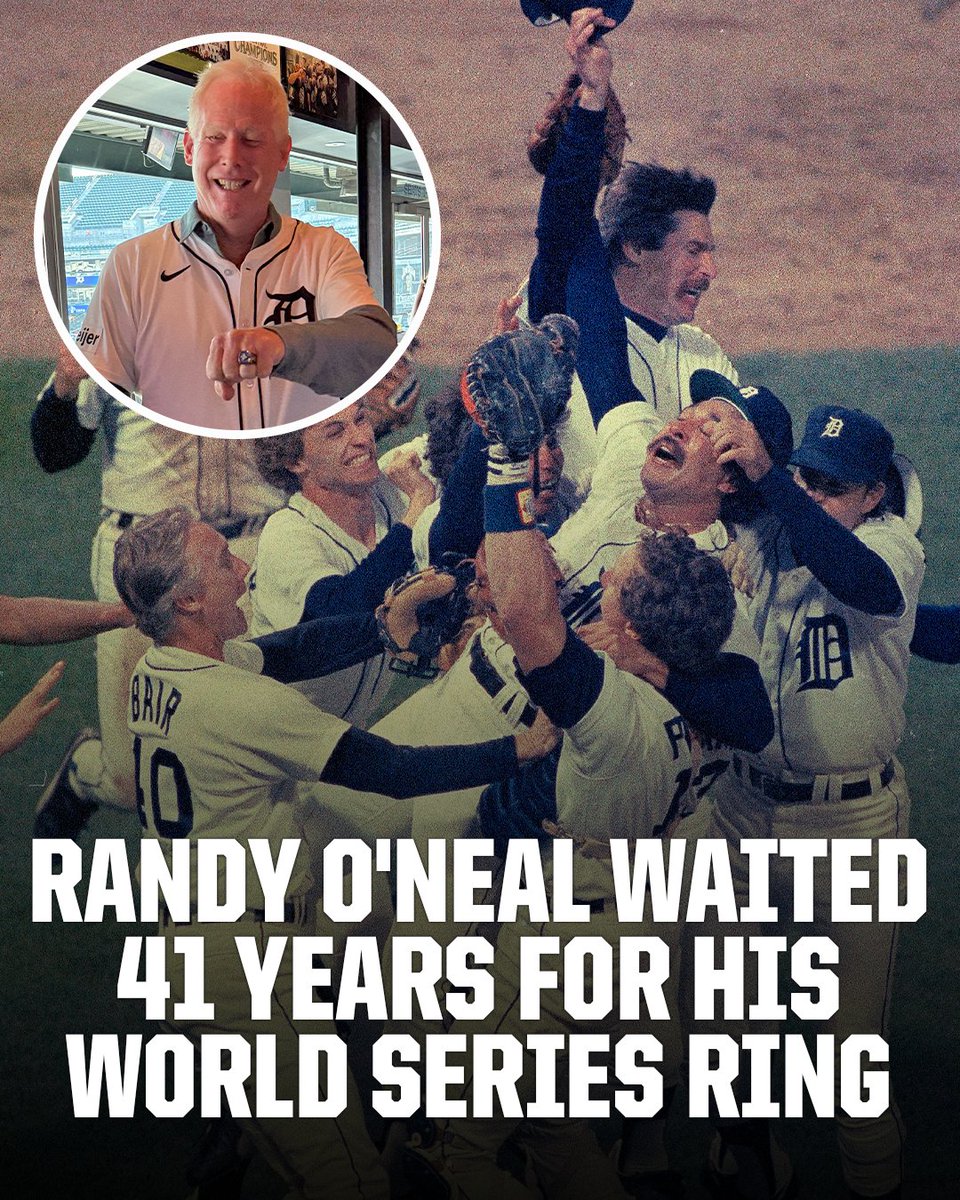 MLB's tweet photo. As a rookie September call-up with the Tigers in 1984, Randy O’Neal was never given a World Series championship ring.

The Tigers made it right Wednesday night in Detroit, finally presenting the 65-year-old O’Neal with his ring.

“It means a lot to me," O'Neal said. "It’s like a validation. I earned it, and I’m glad I received it."