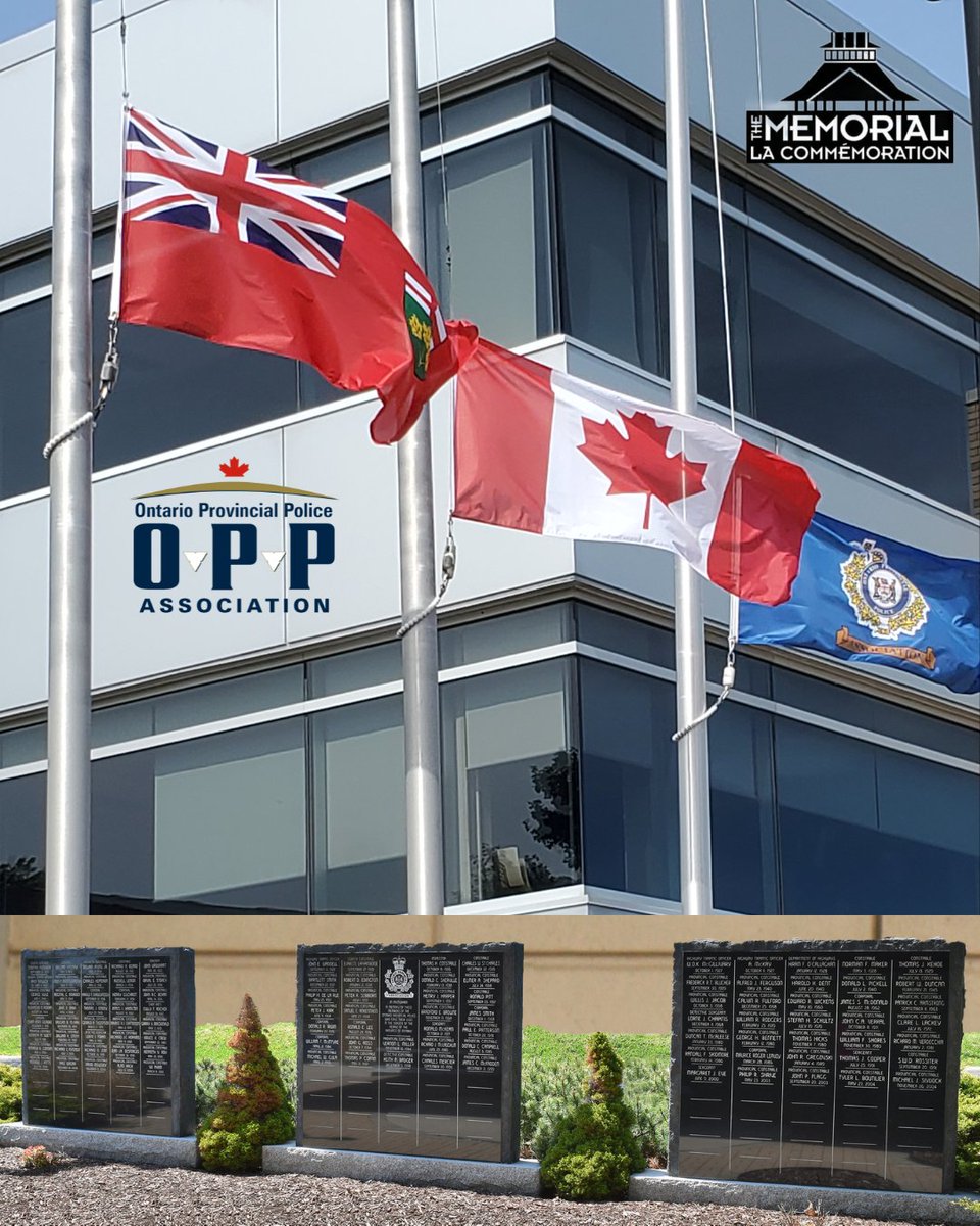 The last Sunday in September is National Peace Officers' Memorial Day. 

Flags across Canada are at half staff in honour of all police and peace officers who have died in the line of duty in Canada. Their names are etched on tablets at the rear of Parliament Hill in Ottawa.