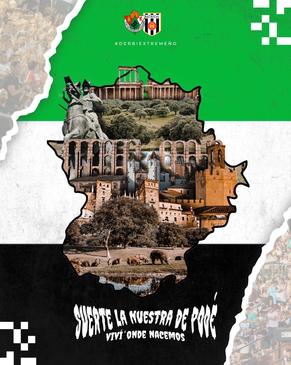 😉 Con permiso de #SanguijuelasDelGuadiana 🎶

🟢⚪️⚫️ “𝑺𝒖𝒆𝒓𝒕𝒆 𝒍𝒂 𝒏𝒖𝒆𝒔𝒕𝒓𝒂 𝒅𝒆 𝒑𝒐𝒅𝒆́ 𝒗𝒊𝒗𝒊́’𝒐𝒏𝒅𝒆 𝒏𝒂𝒄𝒆𝒎𝒐𝒔” 🟢⚪️⚫️

#DerbiExtremeño
