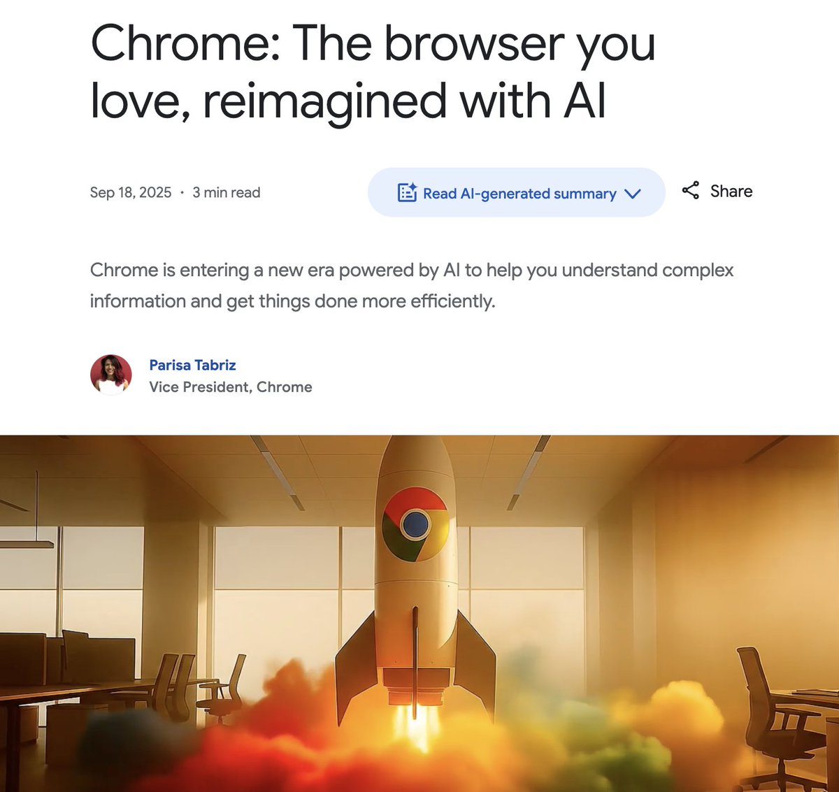 🔵MARKETEVANS: "Google integra l'intelligenza artificiale Gemini nel browser Chrome negli Stati Uniti"