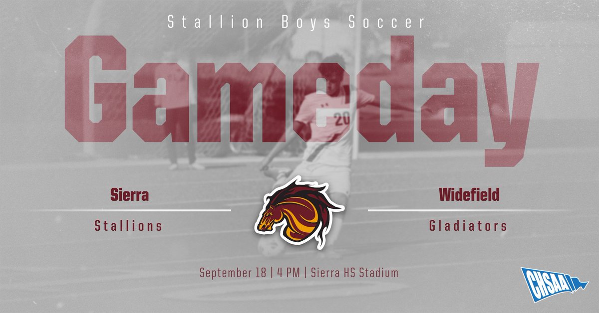 GAME DAY: Good luck Stallion Soccer! 
⏰: 4 PM
📍: Sierra HS
📺: nfhsnetwork.com/events/sierra-…