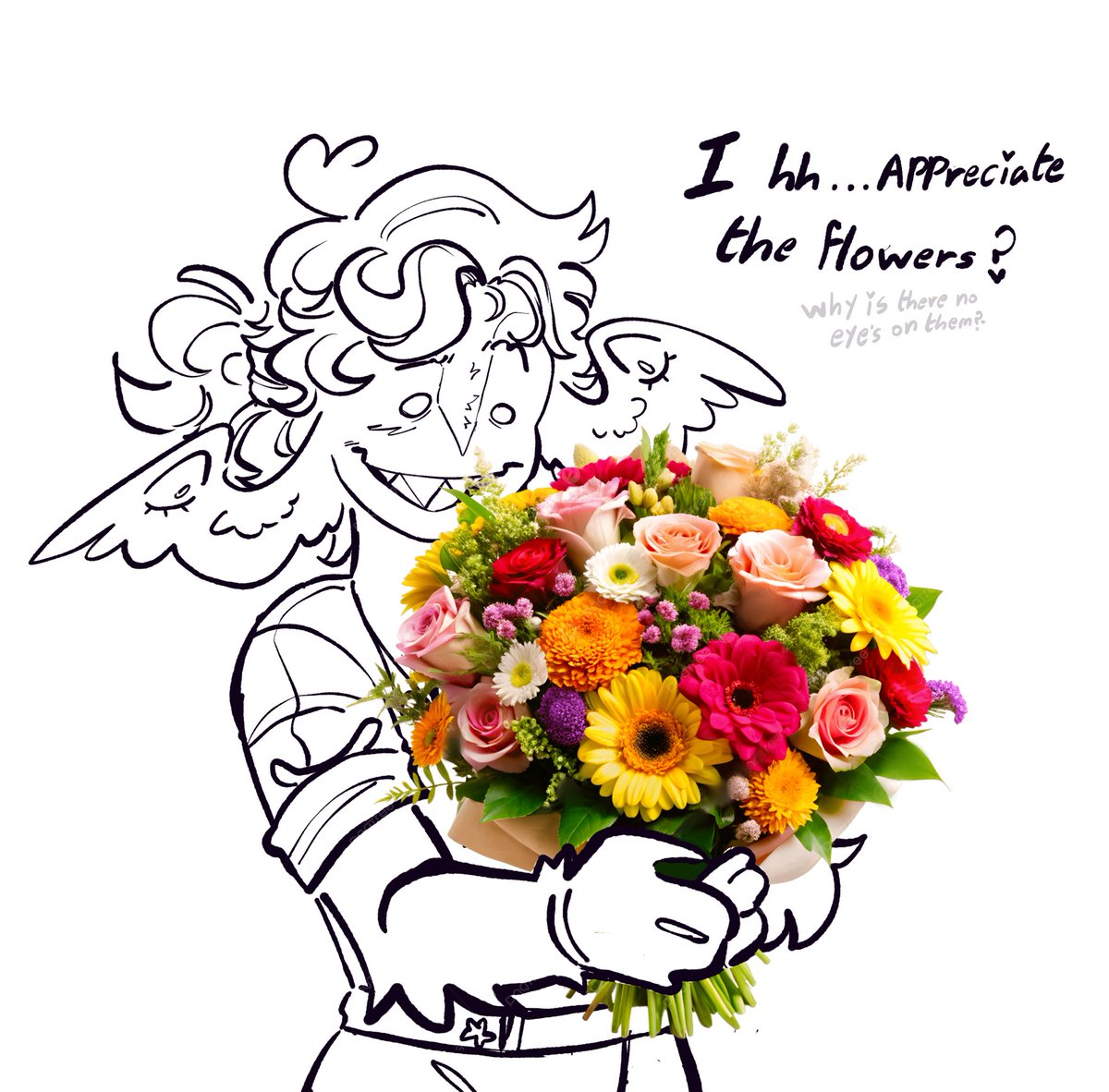 I didn’t know how to fit 5 bouquets of flowers so I found the biggest bouquet I could find-