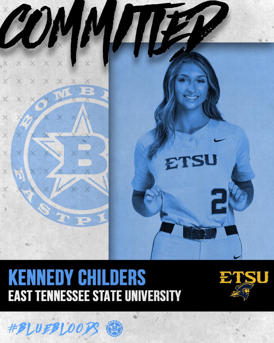 Congrats to MS Bombers National/Knight player Kennedy Childers and her family. Kennedy has committed to play softball for East Tennessee State University! #BlueBloods #collegecommit #bombernation
