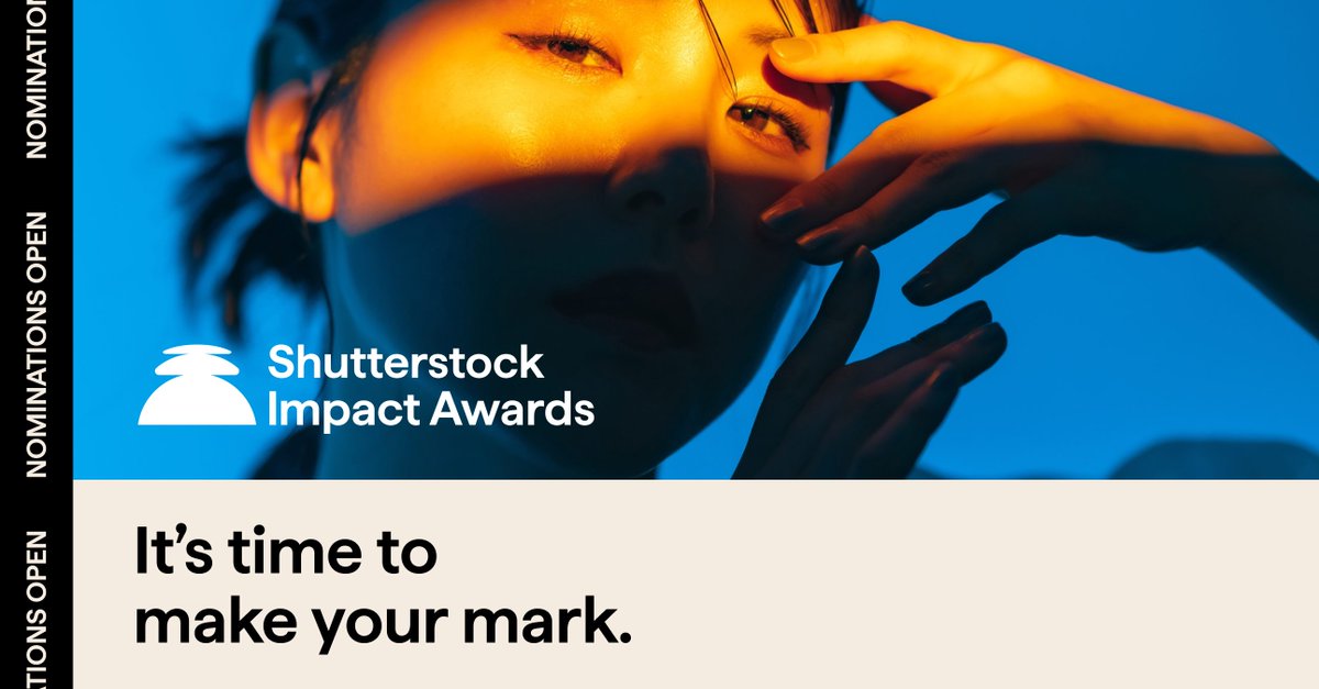 Shutterstock's tweet image. Introducing... the Shutterstock Impact Awards 🏆💫
Each award winner will receive $1,000, a featured spotlight across our site and social channels, increased submission limits, and more.
Nominations are open now: shutterstock.com/impact-awards?…