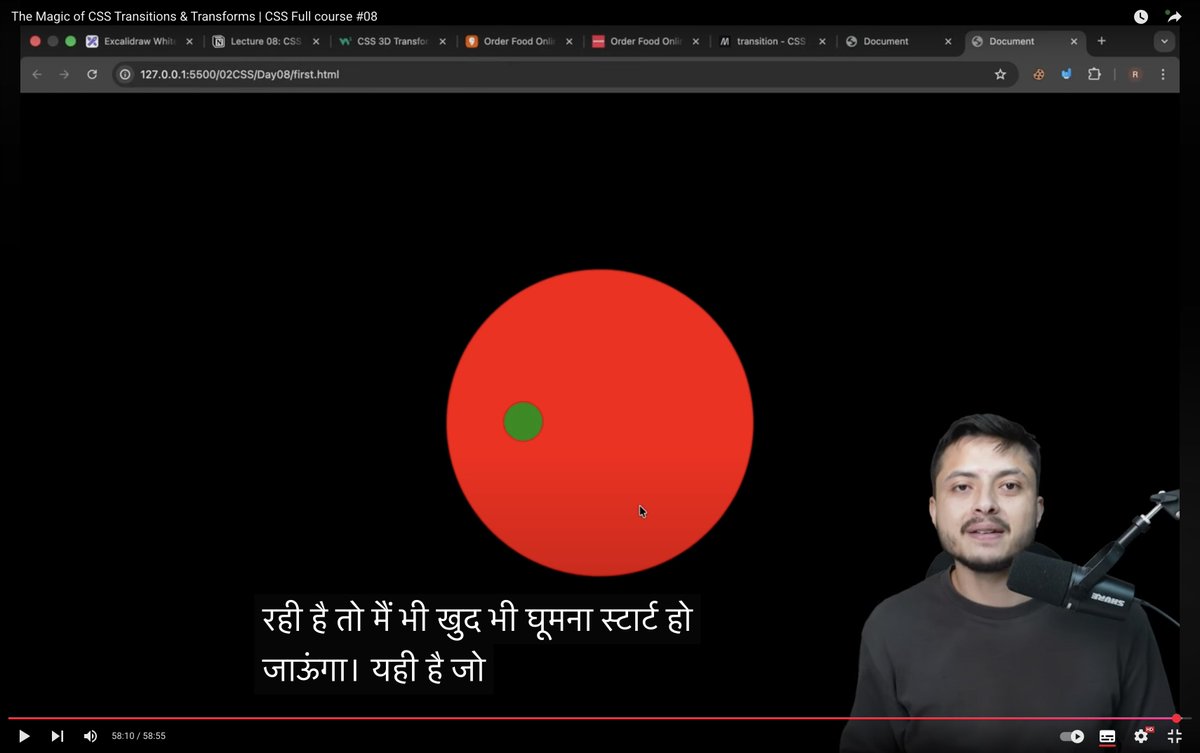 HeetSheth15's tweet image. Day 14 of #projectDefense 🌌☀️
CSS transformations today 👇
🔄 Transform vs Transition
🚀 Translate + animations fun
🪐 Built a Solar System project 🌍✨
Notes + tasks 👇
👉 heet-sheth.github.io/Defense/
Lecture: youtu.be/JkN5b646ll0?si…
#coderarmy #baapcoder